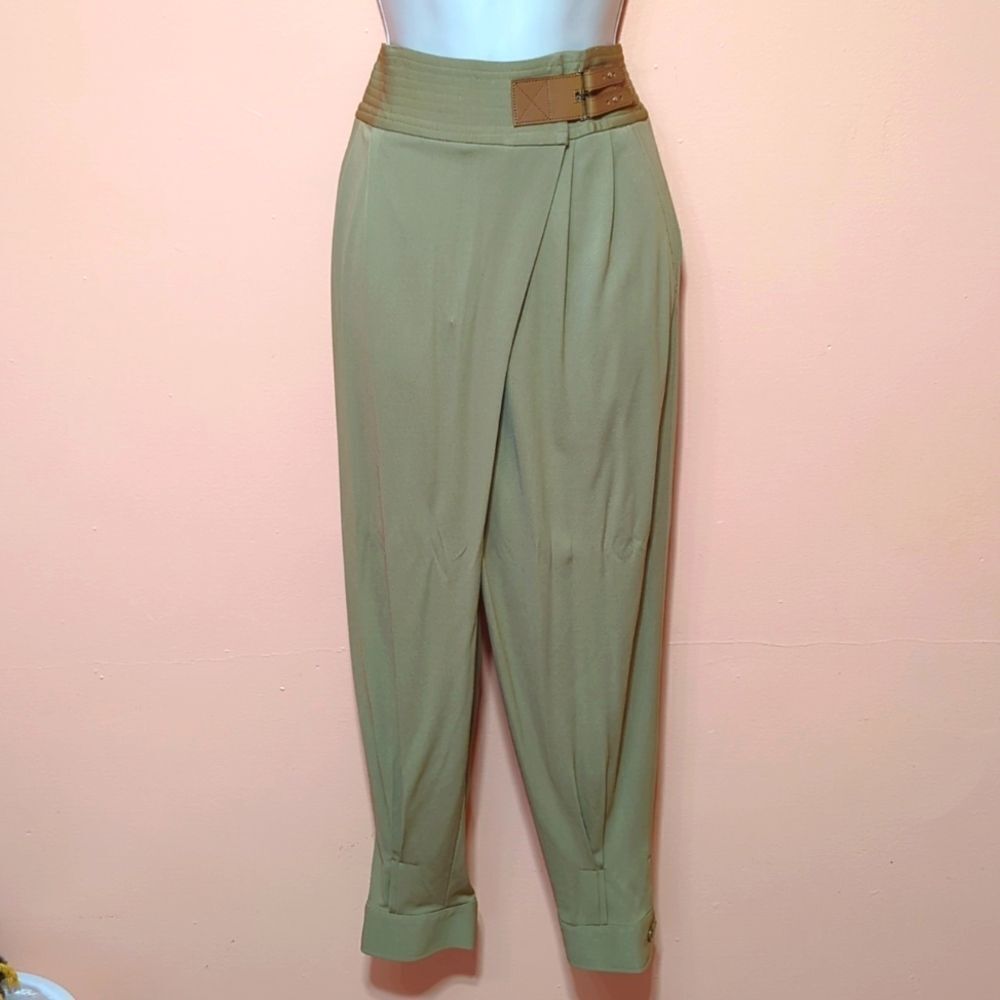 Ralph Lauren Tan Wrap Trousers with Buckle